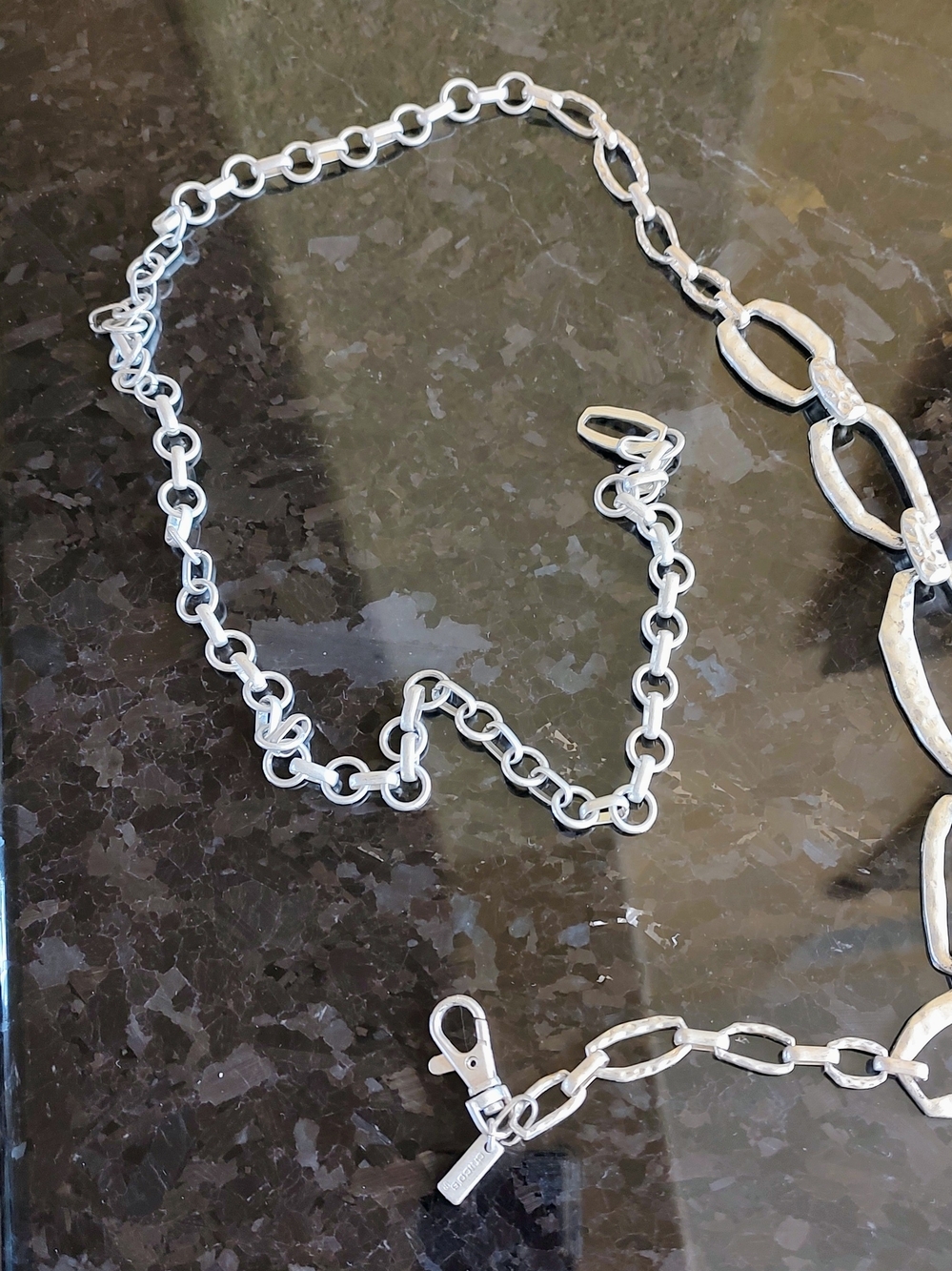 Chico's Hammered Silver-Tone Link Chain Belt - Picture 7 of 14
